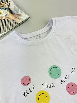 Футболка для девочки Фламинго Smile белая 778-061 - фото