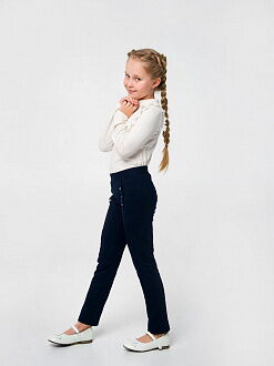 Брюки трикотажные для девочки SMIL темно-синие 115433 - картинка