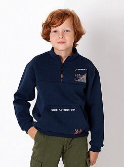 Тёплая кофта для мальчика Mevis темно-синяя 3850-02 - цена