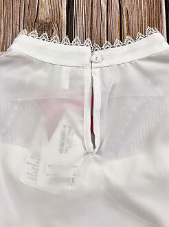 Блузка со стойкой Mevis молочная 2686-01 - размеры