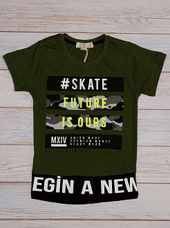 Комплект футболка и шорты для мальчика Милитари хаки 1092 - фотография