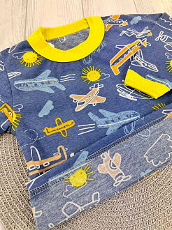Пижама для мальчика Самолетики синяя 5303 - размеры