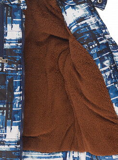 Куртка зимняя для мальчика Одягайко Абстракт синяя 20199 - фото