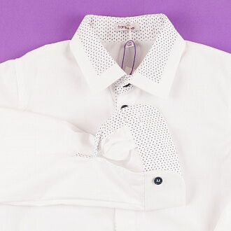 Рубашка с длинным рукавом для мальчика Frantolino белая 1113-136 - размеры