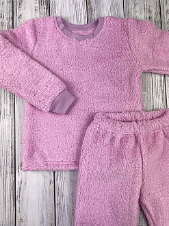 Теплая пижама для девочки вельсофт махра Фламинго розовая 855-919 - фото