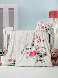 Комплект постельного белья в детскую кроватку VICTORIA BEBEK TEA TİME 100*150 - цена
