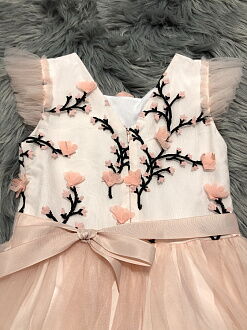 Нарядное платье для девочки Mevis розовое 3404-01 - размеры