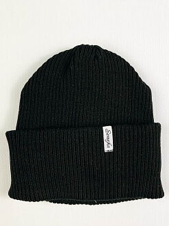 Вязаная шапка на флисе Semejka черная 9401 - цена