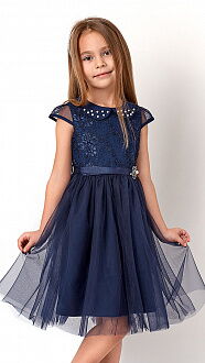 Нарядное платье для девочки Mevis синее 3200-02 - цена