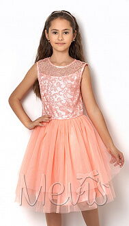 Платье нарядное для девочки Mevis персиковое 2601-02 - цена