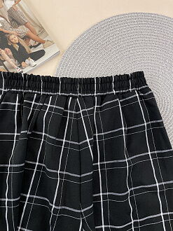 Юбка-шорты для девочки Mevis Клетка черная 5163-01 - размеры