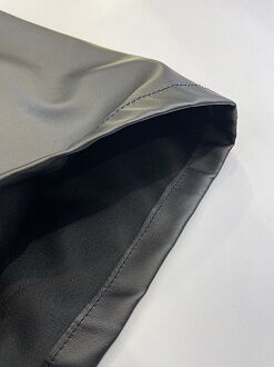 Шорты из экокожи для девочки Mevis черные 3477-02 - фотография