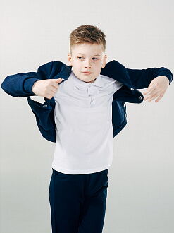Пиджак трикотажный для мальчика SMIL темно-синий 116345 - размеры