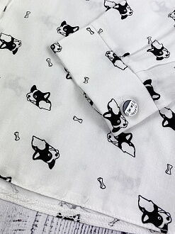 Блузка для девочки Mevis Собачки белая 4412-03 - размеры