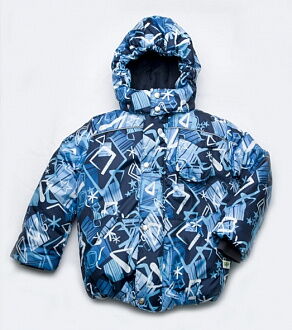Куртка зимняя для мальчика МОДНЫЙ КАРАПУЗ "Зимняя геометрия" (темно-синий) - цена