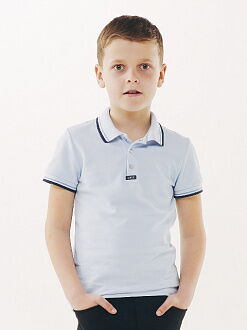 Поло с коротким рукавом для мальчика SMIL голубое 114659/114660/114661 - цена
