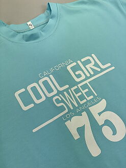 Футболка для девочки Cool Girl голубая 1704 - фотография