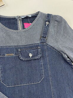Туника для девочки Mevis синяя джинс 5024-01 - размеры
