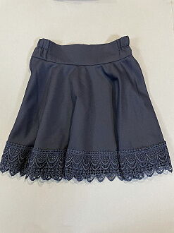 Школьная юбка с кружевом для девочки MakRus темно-синяя 105 - цена