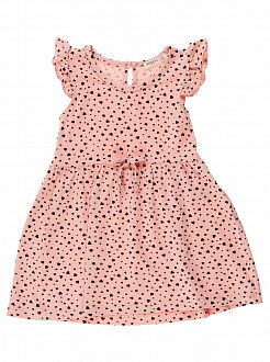 Платье для девочки Breeze сердечки мелкие персиковое 11147 - цена