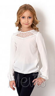 Нарядная блузка для девочки Mevis молочная 2767-01 - цена