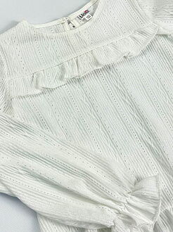 Трикотажная блузка для девочки Mevis молочная 3678-02 - фотография