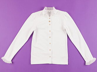 Блузка трикотажная на кнопочках SMIL белая - размеры