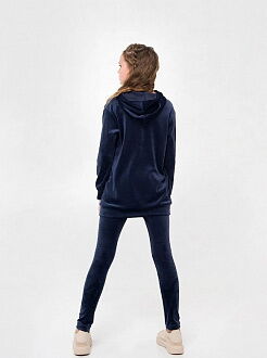 Велюровый костюм для девочки SMIL темно-синий 117313 - фото