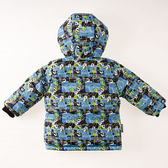 Куртка зимняя для мальчика Одягайко голубой абстракт 20055 - фото
