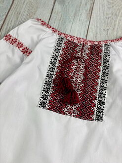 Комплект вышиванка и юбка для девочки с классическим узором красный 1614 - размеры