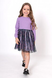 Нарядное платье для девочки Mevis Звездочки сиреневое 5063-04 - картинка