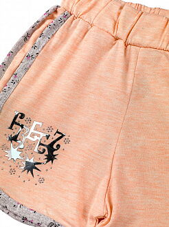 Летние шорты для девочки персиковые 019481 - фото