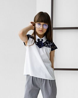 Блузка для девочки Tair kids белая 7946 - фото