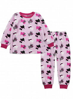 Пижама детская вельсофт Фламинго Собачки розовая 855-910 - цена