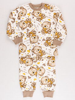 Пижама утепленная для мальчика Interkids Мишки белая 1950 - цена