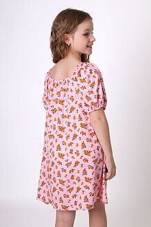 Летнее платье для девочки Mevis Цветочки розовое 4905-03 - фото