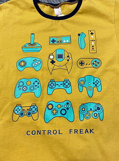 Футболка для мальчика Денди Джойстики горчичная 6234 - фотография