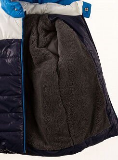 Куртка зимняя для мальчика Одягайко темно-синяя с голубым 2839О - фотография