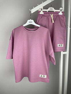 Костюм футболка и шорты для девочки Hart розовый 1237 - фото