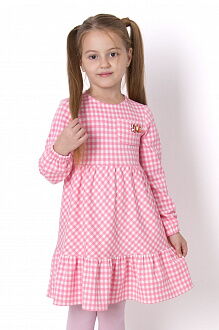 Платье для девочки Mevis Клетка розовое 4897-02 - фото
