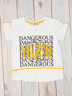 Футболка для мальчика Isobel Dangerous белая 12107 - фото