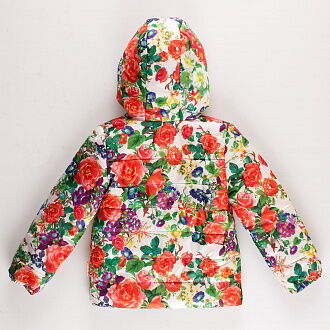 Куртка для девочки ОДЯГАЙКО Цветы белая 22087О - картинка