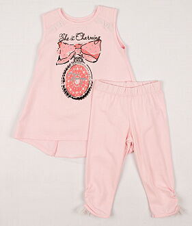 Комплект для девочки (майка+бриджи) Фламинго розовый 898-416 - цена