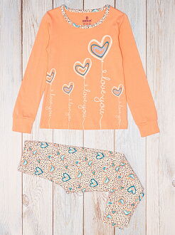 Легкая пижама для девочки Baykar персиковая 9298 - фото