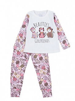 Пижама для девочки Фламинго Котики розовая 245-222-19 - цена