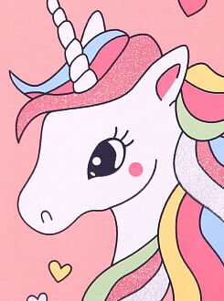 Туника для девочки Breeze Единорог персиковая 15744 - фотография