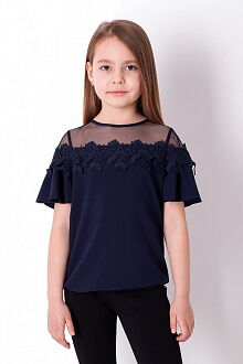 Блузка для девочки Mevis синяя 3630-03 - цена