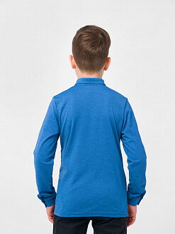 Футболка-поло с длинным рукавом для мальчика SMIL синий меланж 114717 - размеры