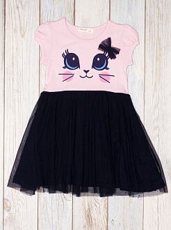 Платье для девочки Кошечка розовое 10676 - фото