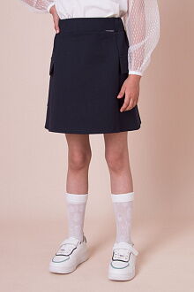Юбка школьная для девочки Mevis синяя 5136-02 - цена